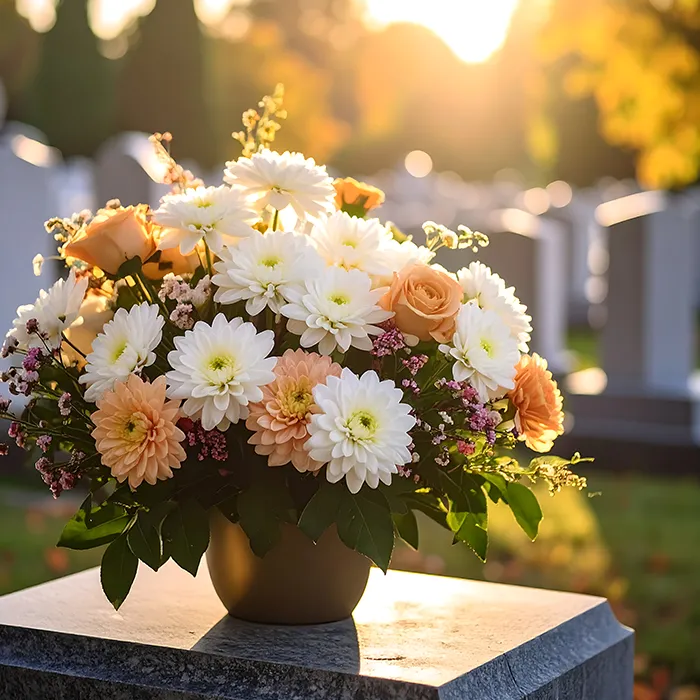 Blumen auf Grab